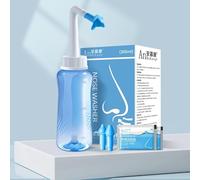 Neti Pot, kit di risciacquo nasale con 30 pacchetti di sale nasale, detergente per il lavaggio del naso, lavaggio a pressione, irrigazione nasale, per adulti e bambini, 300 ml