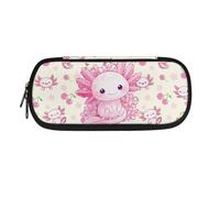 NETILGEN Astuccio per cancelleria con scomparti per bambini, articoli di cancelleria, cosmetici, articoli da toeletta, portapenne per ragazze, Salamandra Kawaii, Zaino per la scuola