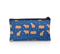 NETILGEN Astuccio per cancelleria, organizer da scrivania, portapenne, cosmetici, da viaggio, regalo per ragazzi, ragazze e donne, Capybara Love Blu Scuro, Taglia unica, Zaino casual