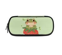 NETILGEN Astuccio per la scuola per bambini, con cerniera, astuccio per cancelleria, per ragazze, materiale scolastico, Rana dei cartoni animati., Zaino per la scuola