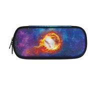 NETILGEN Astuccio per matite di grande capacità per bambini e ragazzi, con doppia cerniera, astuccio per penne, cancelleria, Galaxy Fire Baseball, Zaino per la scuola