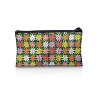 NETILGEN Astuccio per matite per bambini, per la scuola, grande, portamonete, grande capacità, organizer da scrivania, regalo per il rientro a scuola, per ragazze, Fiore Arancione Verde, Taglia unica,