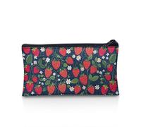 NETILGEN Astuccio per ragazzi ragazze studente scuola matita borsa bambini cerniera cancelleria sacchetto multifunzionale per bambini portamonete, Fiore Fragola Blu, Taglia unica, Zaino casual