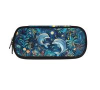 NETILGEN Astuccio portapenne di grande capacità per ragazze e bambine, cancelleria per la scuola, astuccio portapenne organizer, Delfini Floreali, Zaino per la scuola