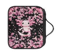 NETILGEN Axoltl - Custodia vuota per uncinetti con fiori di ciliegio, borsa da viaggio per uncinetto con manico e porta uncinetto
