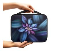NETILGEN Borsa da chiesa con cerniera, custodia per il trasporto, in poliestere, per libri biblici, borsa da viaggio, custodia per documenti, regalo per donne e ragazze, fiore blu viola