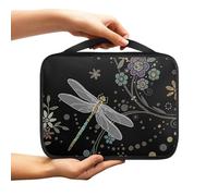 NETILGEN Borsa da chiesa con cerniera, custodia per il trasporto, in poliestere, per libri biblici, borsa da viaggio per documenti, regalo per donne e ragazze, libellula fiore
