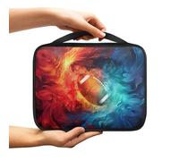 NETILGEN Borsa da chiesa con manico superiore, 27,5 x 22,5 x 5,5 cm, copertina per libri biblici, ufficio, documenti, borsa per donne, rugby, rosso e blu