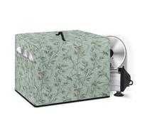 NETILGEN Copertura per affettatrice per alimenti, copertura antipolvere con manico resistente e tasche per la conservazione manuale, lama in acciaio inossidabile, spazzola, foglia di uccello, verde