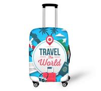 NETILGEN Copertura per bagagli da viaggio Protezione per valigie Coperture per ruote Spessore elastico Protezioni per bagagli con fondo con cerniera, Viaggia nel mondo, S(18"-21")