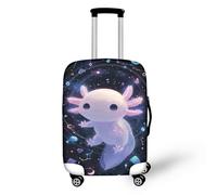 NETILGEN Copertura per bagagli da viaggio Protezione per valigie Coperture per ruote Spessore elastico Protezioni per bagagli con fondo con cerniera, Galaxy Planet Axolotl, S(18"-21")