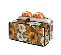 NETILGEN Copertura per macchina del pane con 2 fette di copertura per tostapane con maniglia superiore per cucina piccolo elettrodomestico protezione antipolvere universale slim tostapane girasole