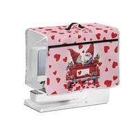 NETILGEN Copertura protettiva per macchina da cucire decorativa per San Valentino, con manico laterale e superiore trasparente, scudo trapuntato antipolvere per macchine da cucire domestiche Love