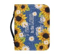 NETILGEN Custodia in pelle per bibbia "Trust in The Lord with All Your Heart", borsa per il trasporto di libri biblici per donne e uomini, custodia per scrittura, borsa protettiva con manico