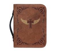 NETILGEN Custodia per bibbia per donne, uomini, ragazze, in pelle PU, grande, per il trasporto di libri, borsa per chiesa, regali cristiani, Croce Colomba della Pace, 2XL-22.9x30.5 cm