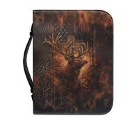 NETILGEN Custodia per bibbia per donne, uomini, ragazze, in pelle PU, grande, per il trasporto di libri, borsa per chiesa, regali cristiani, Renna, M-23.4X16 cm