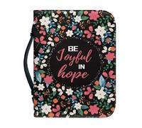 NETILGEN Custodia per bibbia per uomo e donna Be Joyful in Hope Flower Christian Zipper Bibbia custodia con maniglia per il trasporto libro studio Bibbia borse