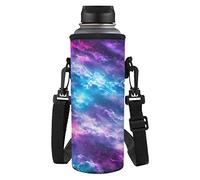 NETILGEN Custodia per bottiglia d'acqua, tracolla porta bottiglie, borsa per bollitore con cinghia regolabile per escursionismo, campeggio, corsa, sport all'aria aperta, 1000 ml/34oz, cielo stellato