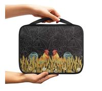 NETILGEN Custodia per libri con manico, con cerniera, borsa da chiesa, portatile, multifunzionale, per donne, uomini, bambini, gallo, margherita, grano