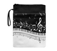 NETILGEN Custodia per libri con note musicali per pianoforte, Borsa per libri, 22 x 29 cm, Poliestere, Moderna, Unisex