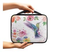 NETILGEN Custodia per notebook con manico, in tela di poliestere, per studio delle Scritture, protezione per la Bibbia, regalo per donne, uomini, bambini, colibrì e fiori