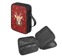 NETILGEN Custodia per uncinetto a forma di renna in stile cartone animato natalizio, per ferri da maglia, organizer per riporre facilmente gli uncinetti da viaggio