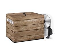 NETILGEN Custodia protettiva per affettatrice per carne, facile da pulire, resistente alle macchie, con tasche di stoccaggio, grana di legno marrone