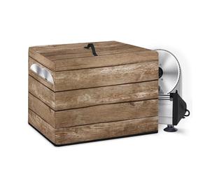 NETILGEN Custodia protettiva per affettatrice per carne, facile da pulire, resistente alle macchie, con tasche di stoccaggio, grana di legno marrone