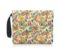 NETILGEN Custodia protettiva per libri per gli amanti della lettura, lavabile, con maniglia imbottita per il trasporto, idea regalo, 30 x 24 cm, farfalla arancione e fiore