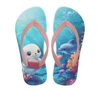 NETILGEN infradito bambina comode leggere morbide scarpe da spiaggia estive per interni ed esterni, Delfino fantasma, 28 EU