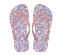 NETILGEN Infradito da bambina comode infradito con suola in EVA antiscivolo, supporto per arco plantare da infilare, Perla viola sirena, 28 EU