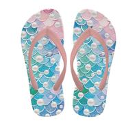 NETILGEN Infradito da bambina comode infradito con suola in EVA antiscivolo, supporto per arco plantare da infilare, sirena perla, 29 EU