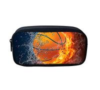 NETILGEN Sacchetto di matita di pallacanestro stampa 3D Immagini Penna Cancelleria Del Sacchetto di Caso per la Scuola Bambini Ragazzi Fuoco Basket