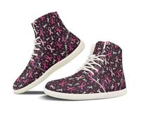NETILGEN Sneaker da donna con plateau scarpe alte in pelle con allacciatura e suola in gomma antiscivolo, scarpe basse, Ciclo di coscienza del cancro al seno, 36 EU