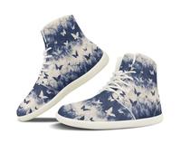 NETILGEN Sneakers alte da donna in pelle PU con lacci, scarpe da corsa in mesh antiscivolo, scarpe da tennis, scarpe a piedi nudi, Motivo batik a farfalla, 45 EU