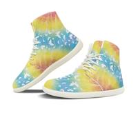 NETILGEN Sneakers alte da donna in pelle PU con lacci, scarpe da corsa in mesh antiscivolo, scarpe da tennis, scarpe a piedi nudi, Farfalla Batik, 45 EU