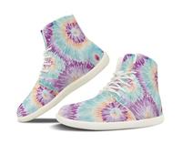 NETILGEN Sneakers alte da donna in pelle PU con lacci, scarpe da corsa in mesh antiscivolo, scarpe da tennis, scarpe a piedi nudi, Motivo Batik, 40 EU