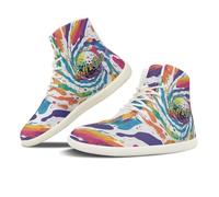 NETILGEN Sneakers alte da donna in pelle PU con lacci, scarpe da corsa in mesh antiscivolo, scarpe da tennis, scarpe a piedi nudi, Pallina da golf con motivo batik, 41 EU