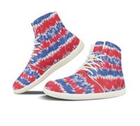 NETILGEN Sneakers alte da donna in pelle PU con lacci, scarpe da corsa in mesh antiscivolo, scarpe da tennis, scarpe a piedi nudi, Acquerello Batik, 45 EU