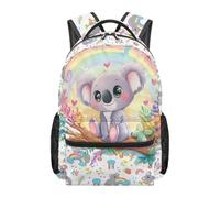 NETILGEN Zaino da scuola per ragazzi e bambini, zaino da viaggio di grande capacità, Koala arcobaleno
