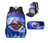 NETILGEN Zaino termico per il pranzo, zaino termico per laptop, borsa per il pranzo con astuccio per picnic, viaggi, lavoro, regalo per donne, Rugby Meteor Blu, Taglia unica