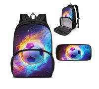 NETILGEN Zaino termico per il pranzo, zaino termico per laptop, borsa per il pranzo con astuccio per picnic, viaggi, lavoro, regalo per donne, Calcio Fuoco Meteor, Taglia unica, Zaini Daypack