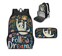 NETILGEN Zaino termico per il pranzo, zaino termico per laptop, borsa per il pranzo con astuccio per picnic, viaggi, lavoro, regalo per donne, Segui i tuoi sogni., Taglia unica, Zaino daypack