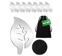 NETONDA 8X Fermatovaglia Pesio per Tovaglie Blocca Ferma Tovaglia da Tavola Estemo Clip in Acciaio Inox - 50g/Pezzo - Clip Magnetica per tovaglia - per Outdoor Picnic Party - Foglia