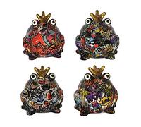 netproshop Salvadanaio Graffitti Rana in ceramica Pomme Pidou Sabo Design, selezione: rana/graffiti/verde, salvadanaio Art Deco per adulti che apprezzano la decorazione della casa unica e artistica