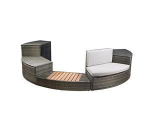 NETSPA Octopus 165 Mobili semirigidi per Spa - 5 moduli con doppio ripiano, copertura del blocco motore, pedana, panca e ripiano basso - PVC e legno composito - Nero - SP-MOB165C-M5