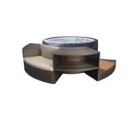 NETSPA - SP-VIP140/MOB2 - NetSpa Vita - Spa Semi Rigida + Mobili (5 elementi) - Spa Portatile - Rotondo - 4 posti