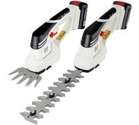 NETTA Cesoia e tagliasiepi 2 in 1 con batteria ricaricabile agli ioni di litio da 12 V 1500 mAh, cesoia per bordi e arbusti, 2 lame intercambiabili, leggero, tagliabordi da giardino, potatore