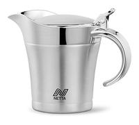 Netta Gravy Boat - Brocca per salsa da 500 ml con coperchio in acciaio inox, isolamento a doppia parete con coperchio a cerniera, ideale per sugo, crema, crema pasticcera e altro ancora