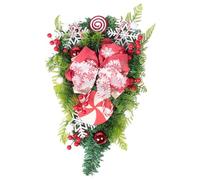 Nettoppo 1 Pezzo di Ghirlanda Natalizia con Bastoncini di Come Mostrato, 30,5 X 61 Cm, per la Porta D'Ingresso, Decorazioni per Scale Natalizie, Ghirlanda Natalizia per Decorazioni per Intern